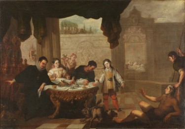 Domingo XVIII de Cotidiano. ("El rico Epul�n y el pobre Lázaro" Juan de Sevilla Romero. Museo del Prado, 1680-1690)