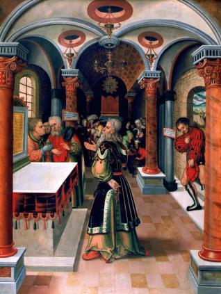 Domingo XIX de Cotidiano. ("La oración del fariseo y del publicano", An�nimo, c. 1501-1525. Museo Lázaro Galdiano