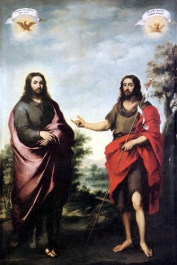 Miércoles I de Cuaresma. ("San Juan muestra a Jesús", Bartolomé Esteban Murillo, 1655. Convento de S. Leandro de Sevilla. Actualmente en el Chicago Art Institute)