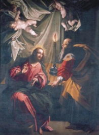 Sábado I de Cuaresma. ("Visita de Nicodemo a Jesús", Gregorio Martínez, 1547-1598. Iglesia de Santa María del Castillo. Olmedo)