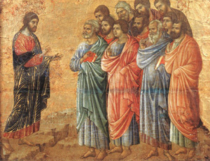 Jueves III de Cuaresma. ("Jesús enseñando a sus discípulos", 1311. Duccio di Buoninsegna)
