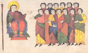 Martes III de Cuaresma. ("El pueblo de Israel dialoga con Moisés", Florencio, s. X. Biblia mozárabe de León. San Isidoro de León (León))