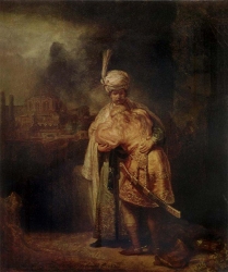 Sábado IV de Cuaresma. ("El adiós de David a Jonatán", Rembrandt, 1642)