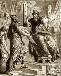 Viernes V de Cuaresma. ("David ordena que se haga un censo", Ilustración de "Tesoros de la Biblia", Henry Davenport Northrop, 1894)