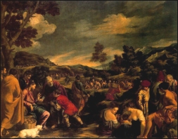 Letanías de S. Martín ("El milagro de los panes y los peces". Pedro Orrente Jumilla (1580-1645). Museo del Hermitage de S. Petersburgo).