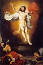 Domingo en la Alegría de la Pascua ("La Resurrección", B. E. Murillo, Academia de Bellas Artes de S. Fernando, Madrid, s. XVII)