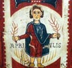 Abril. Calendario mural del Pante�n Real de la Colegiata de San Isidoro (León). Primer tercio del siglo XII.