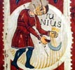 Junio. Calendario mural del Pante�n Real de la Colegiata de San Isidoro (León). Primer tercio del siglo XII.