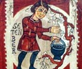 Septiembre. Calendario mural del Pante�n Real de la Colegiata de San Isidoro (León). Primer tercio del siglo XII.